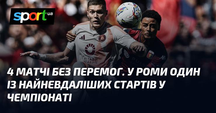 Чотири ігри без виграшу. У Роми один із найгірших початків у сезоні.